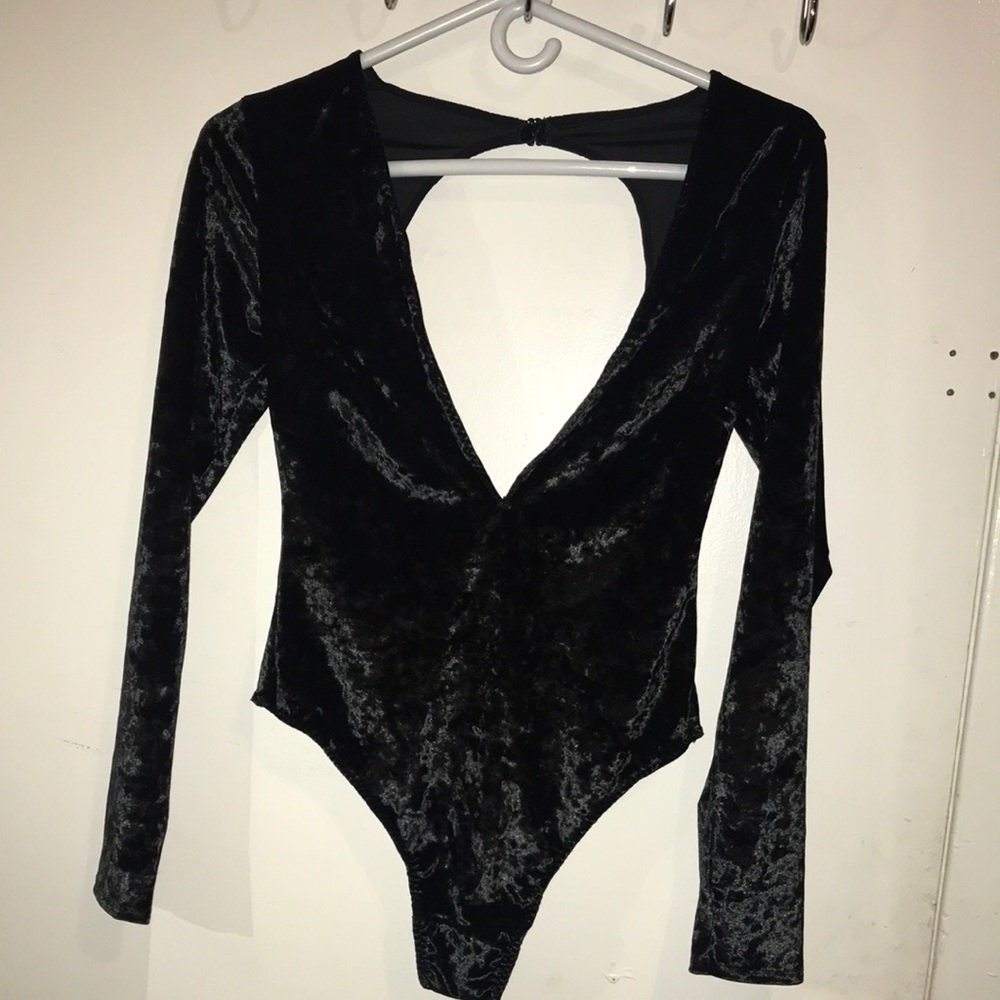 Victoria’s Secret Black Crushed Velvet Bodysuit